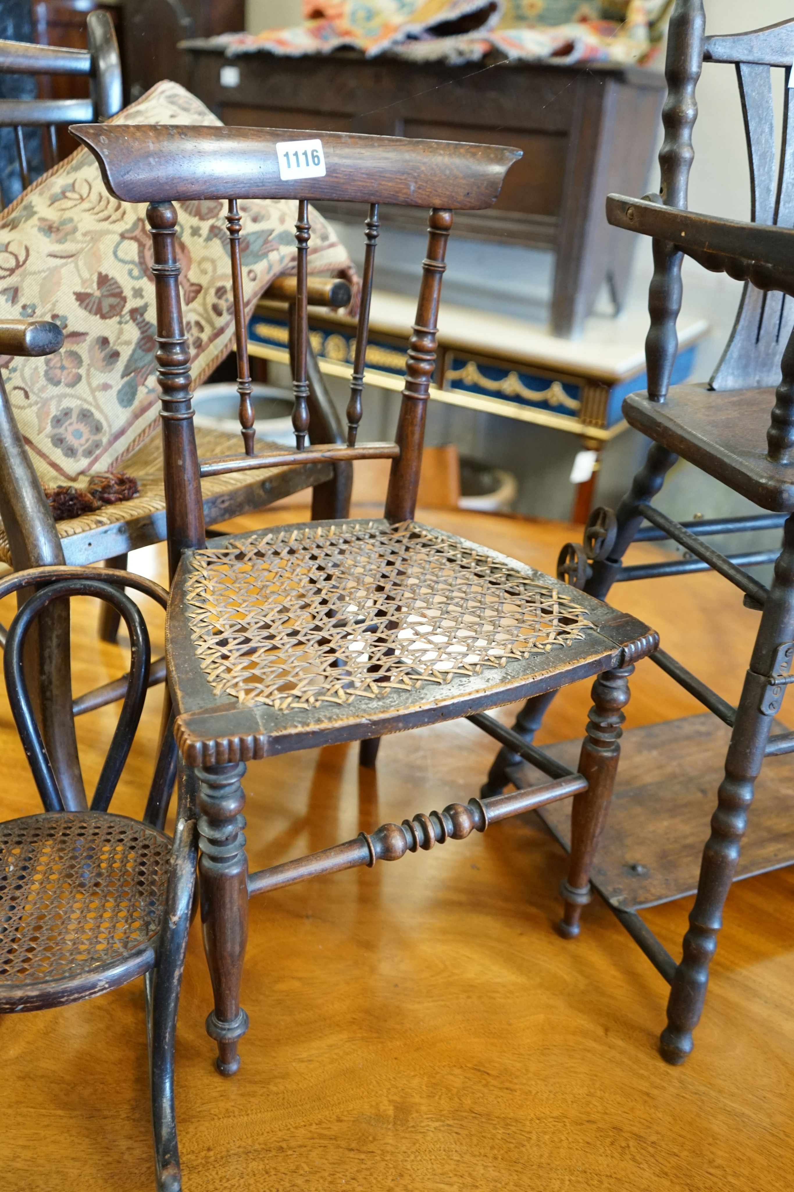 Four assorted Victorian and later miniature childs' and doll's chairs